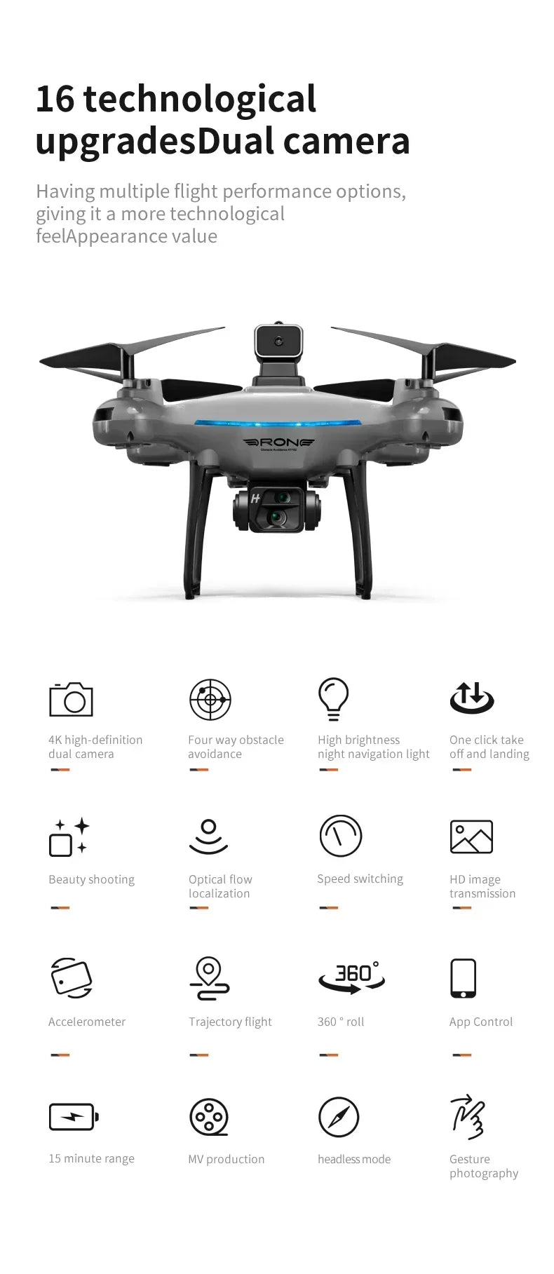 Ky102 Drone 8k Profesional Dual-camera Aerial Photography 360 Obstacle Avoidance Optical Flow Four-axis Rc UAV 10000m