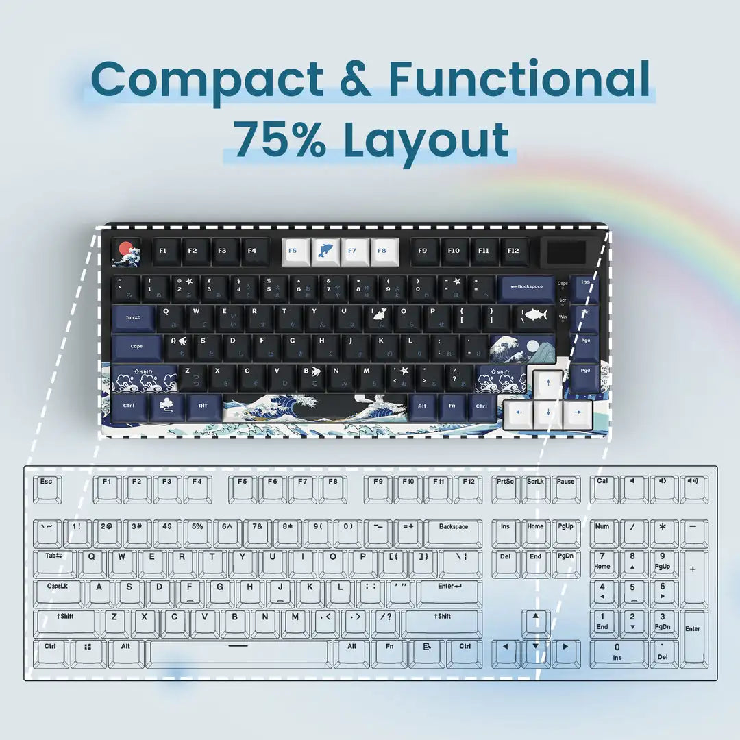 Wired Mechanical Gaming Keyboard with OLED Display