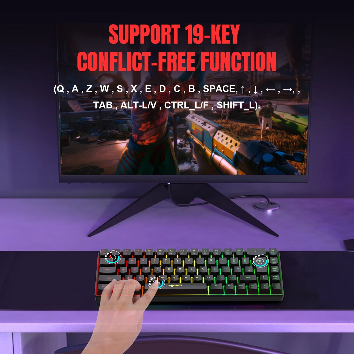 Wired K68 RGB Streamer Mini Gaming Keyboard