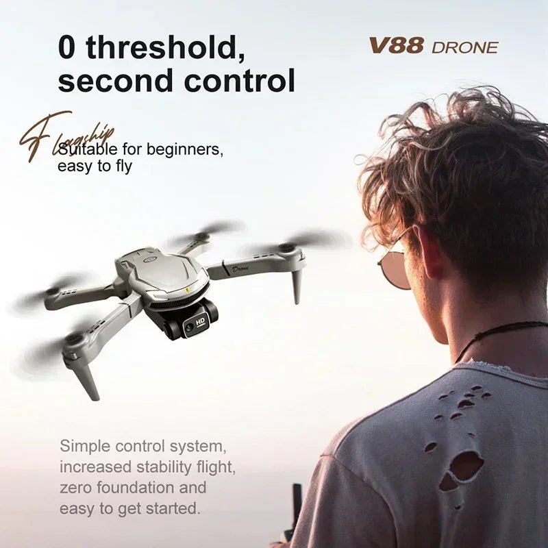 Mini New V88 Drone 8K Professional HD Aerial Photography 5G GPS Remote Control Aircraft HD Dual Camera Quadcopter Toy UAV