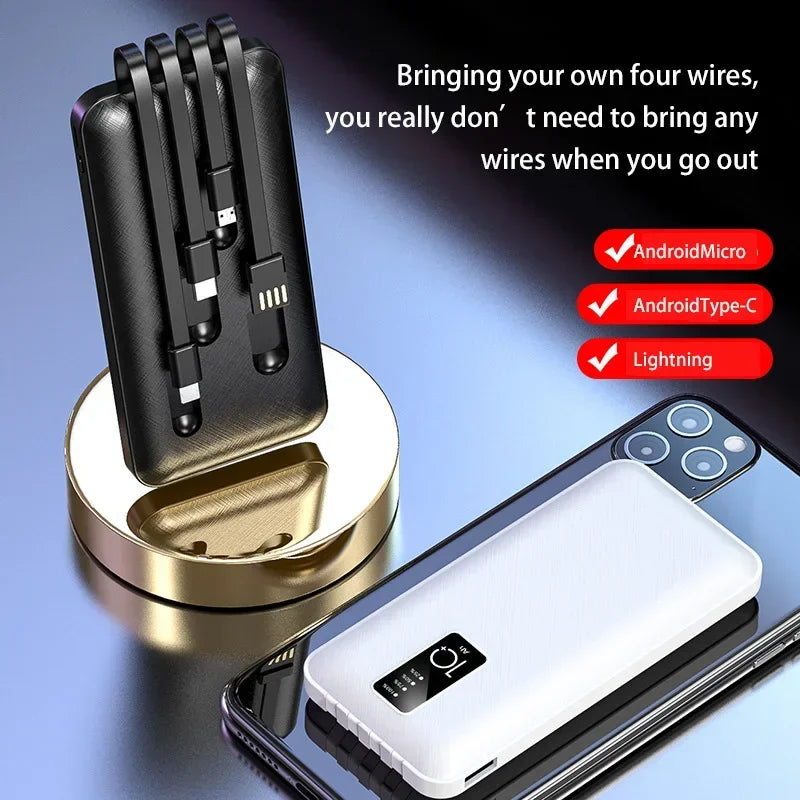 50000mAh Power Bank Fast Charge Comes With 4- Wires