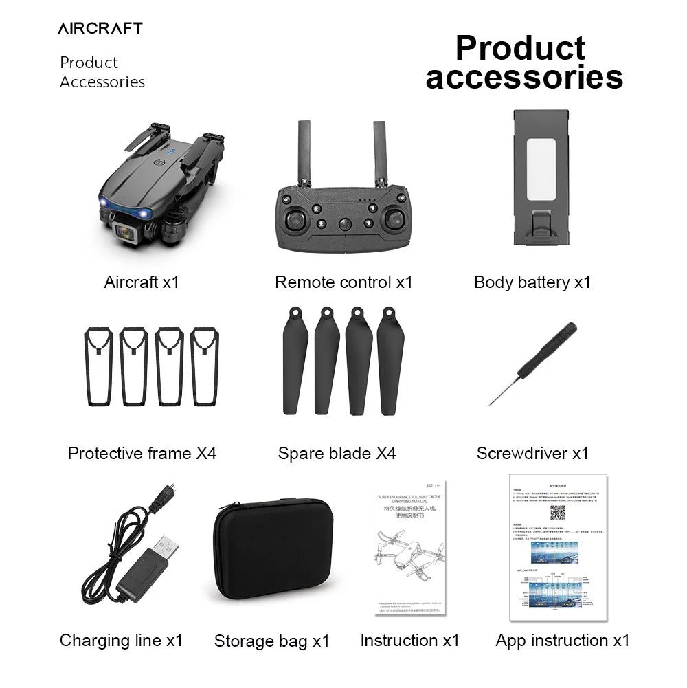 E99 K3 Pro Drone HD Professional 4k drone Dual Camera WIFI fpv Aircraft Quadcopte Obstacle Avoidance Aerial Photography Drone