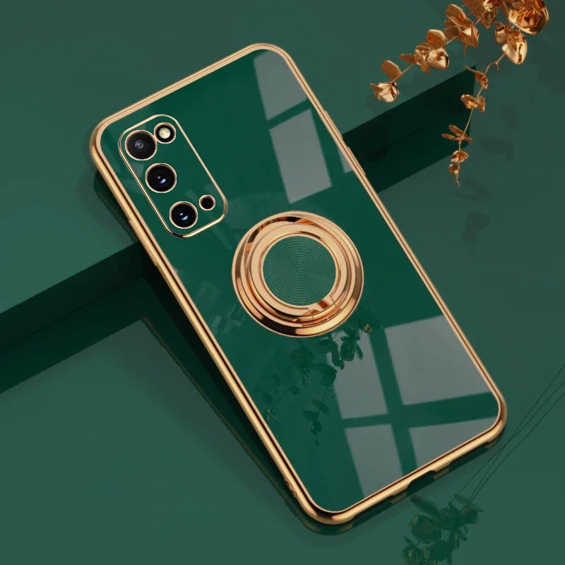 Plating Silicone Case 5G Cover With Ring Holder