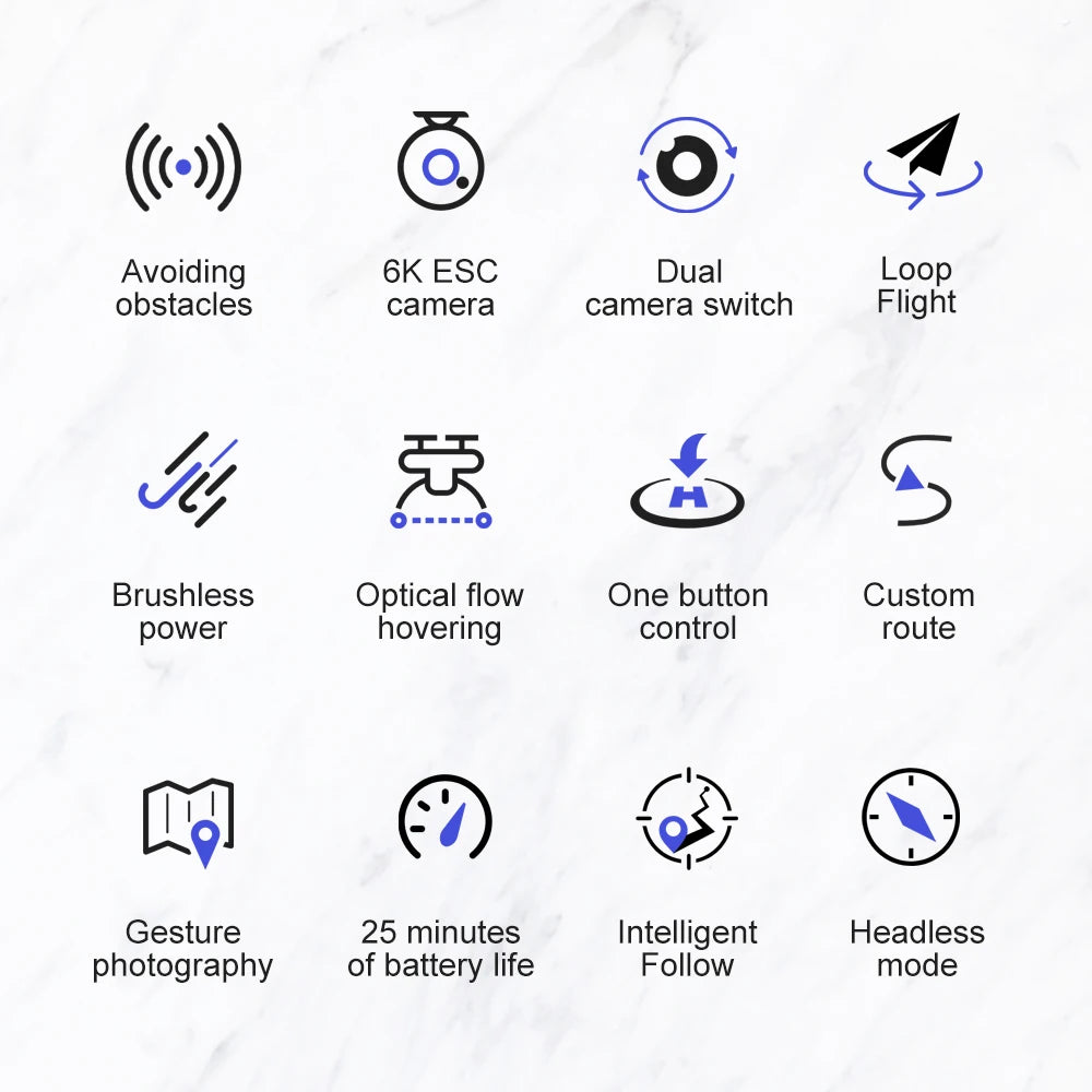 New S2S Drone 8K Professional HD Dual Camera Brushless Obstacle Avoidance Aerial Photography Foldable Quadcopter Toys Gifts