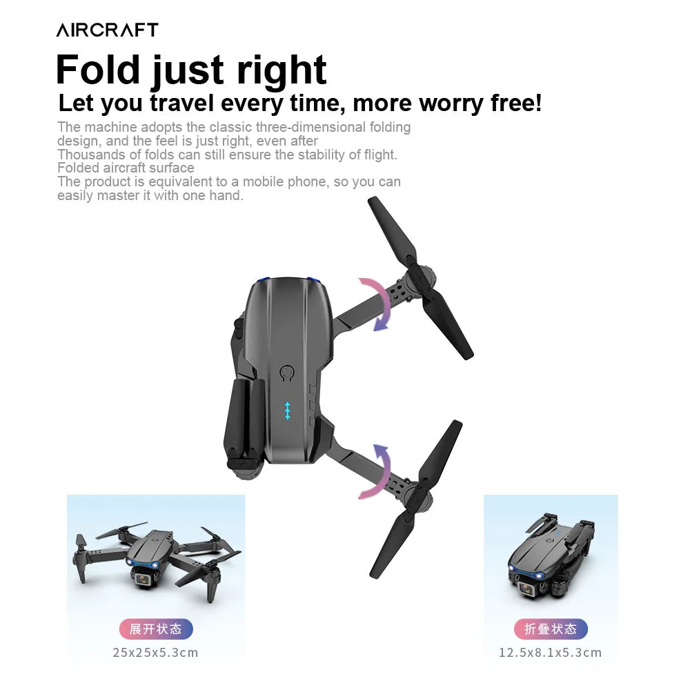 KBDFA E99Pro Drone HD Professional 4k drone Dual Camera WIFI fpv Aircraft Quadcopte Obstacle Avoidance Aerial Photography Drone