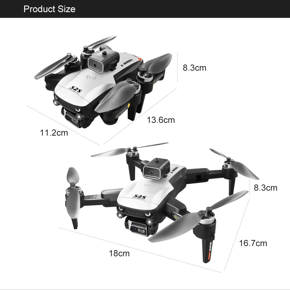 New S2S Drone 8K Professional HD Dual Camera Brushless Obstacle Avoidance Aerial Photography Foldable Quadcopter Toys Gifts