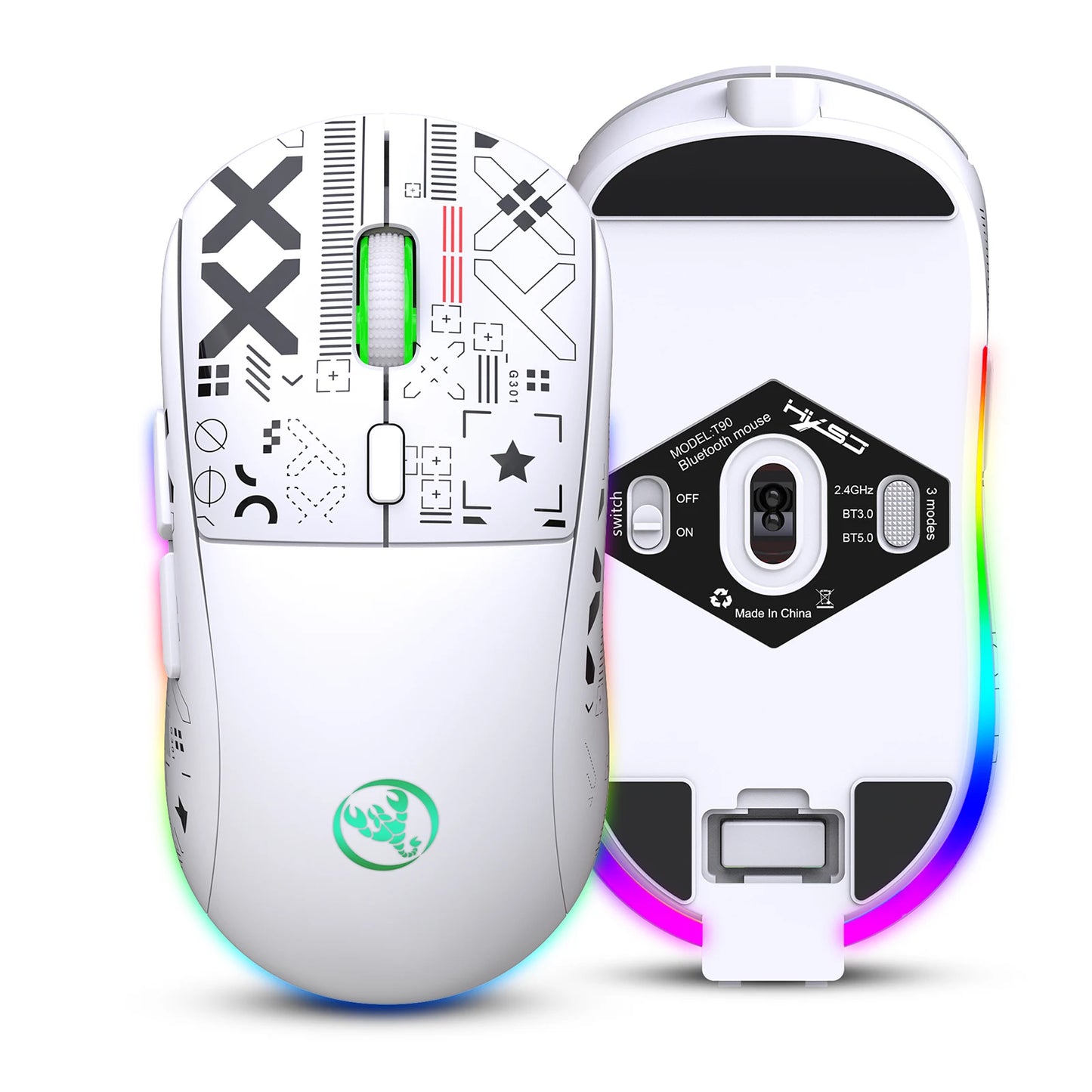 T90 2.4G Wireless Mechanical RGB Gaming Mouse
