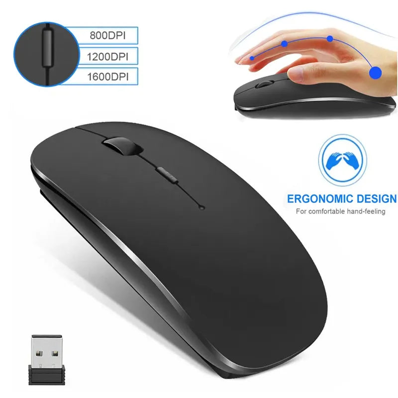 Wireless 2.4GHz Slim Portable Computer Mouse