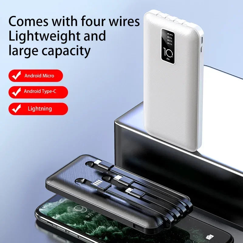 50000mAh Power Bank Fast Charge Comes With 4- Wires