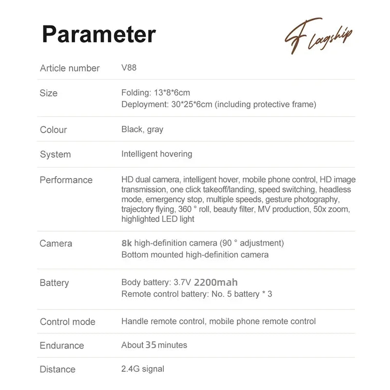 New V88 Drone 8K Professional HD Aerial Photography Dual-Camera WIFI GPS Omnidirectional Obstacle Avoidance Quadrotor Toy 10000M