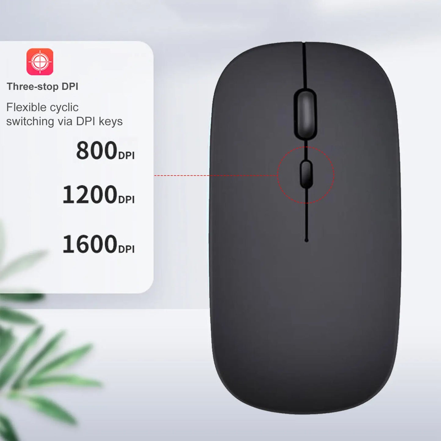 Wireless 2.4GHz Slim Portable Computer Mouse