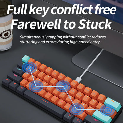 MKA610 USB Mini Mechanical Gaming Wired Keyboard