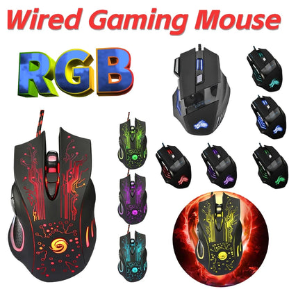 LED Optical 6D Professional USB Wired Gaming Mouse