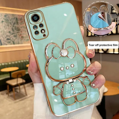 Make Up Mirror Plating Phone Holder Case