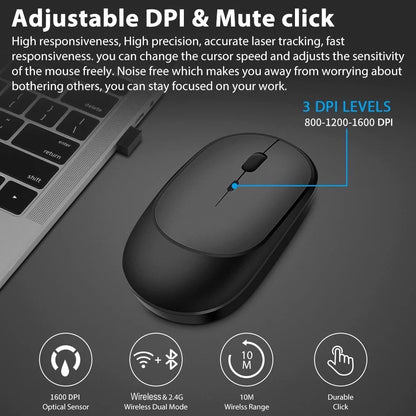 Wireless Rechargeable Bluetooth-compatible Mouse