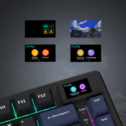 Wired Mechanical Gaming Keyboard with OLED Display