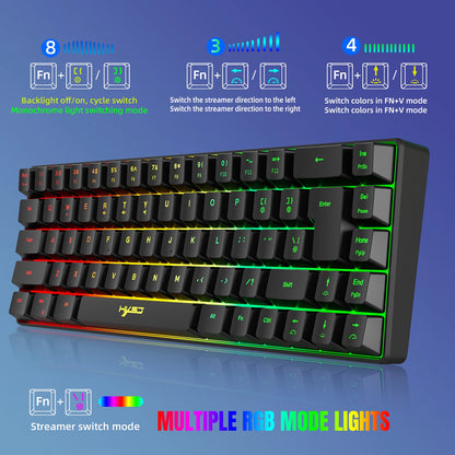 Wired K68 RGB Streamer Mini Gaming Keyboard
