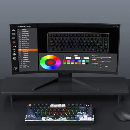 Wired Mechanical Gaming Keyboard with OLED Display